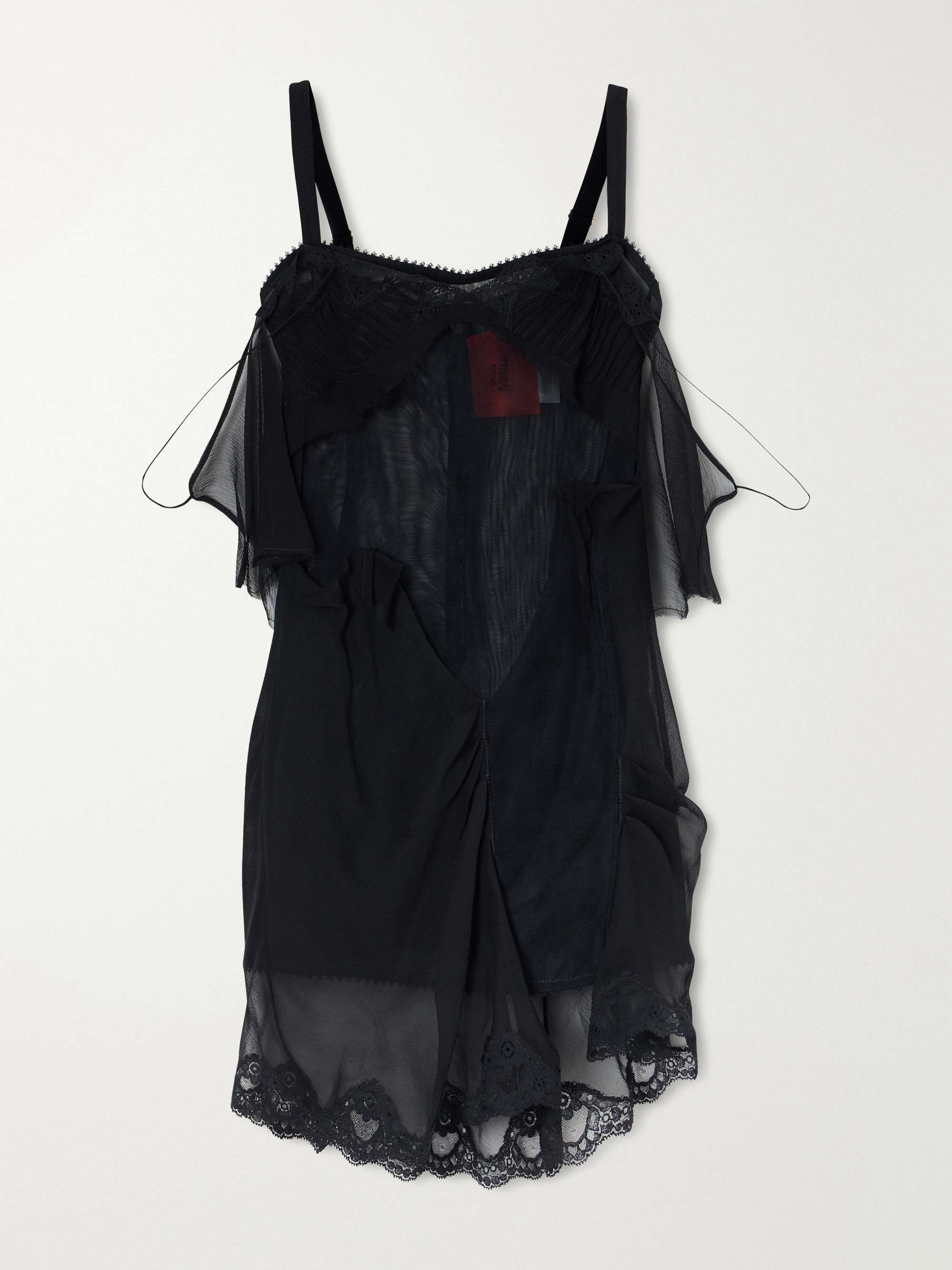 Cold Morning Lace-Trimmed Sheer Tulle Mini Dress