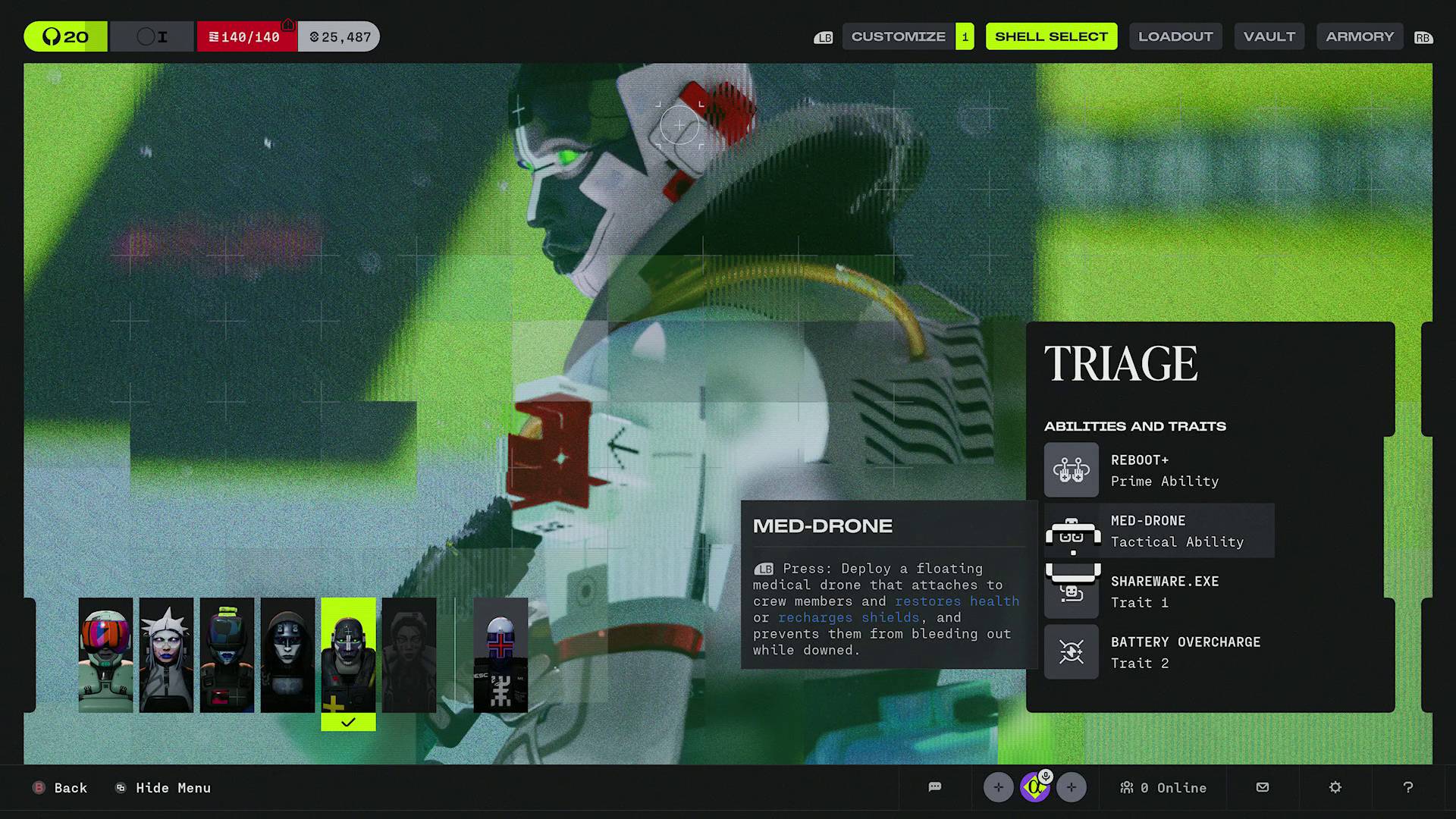 Marathon characters Triage runner shell