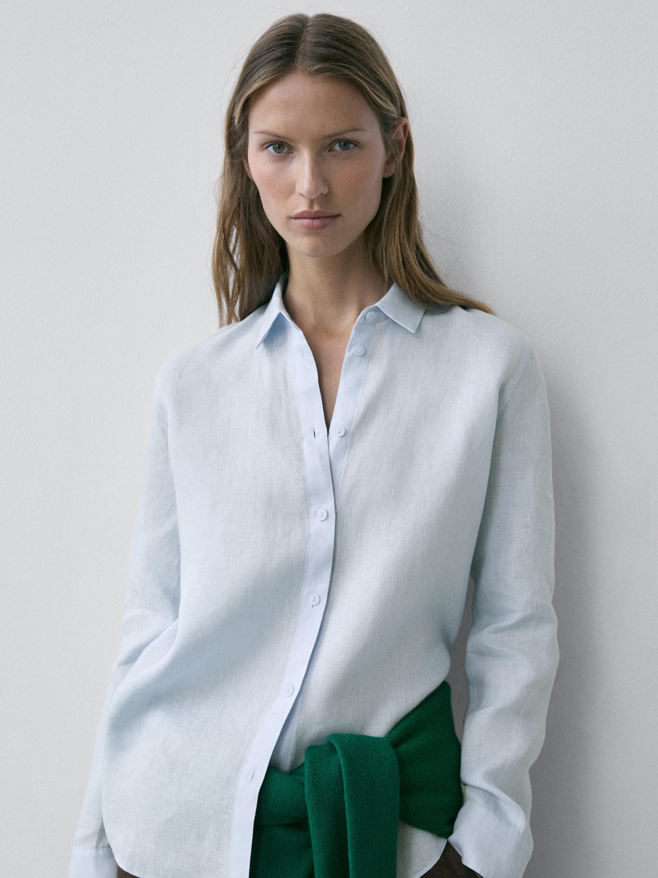 Massimo Dutti, Flowing 100% Linen Shirt