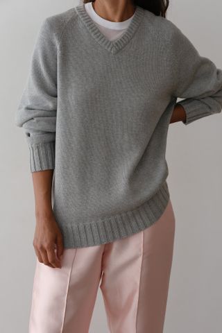 The Cotton Cashmere V-Neck Sweater