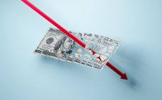 Recession and Inflation , American 100 dollars destroyed by bad markets