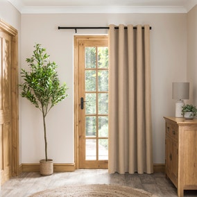 Luna Brushed Blackout Eyelet Door Curtain