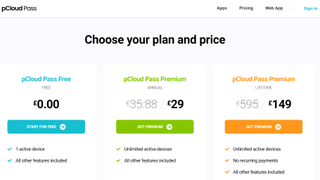pCloud Pass pricing.
