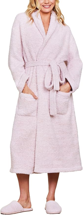Barefoot Dreams, Barefoot Dreams&amp;reg; Cozychic&amp;reg; Adult Robe, Heathered Dusty Rose-White, Size 01