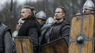 (L to R) Alexander Dreymon as Uhtred and Arnas Fedaravicius as Sihtric in The Last Kingdom: Seven Kings Must Die