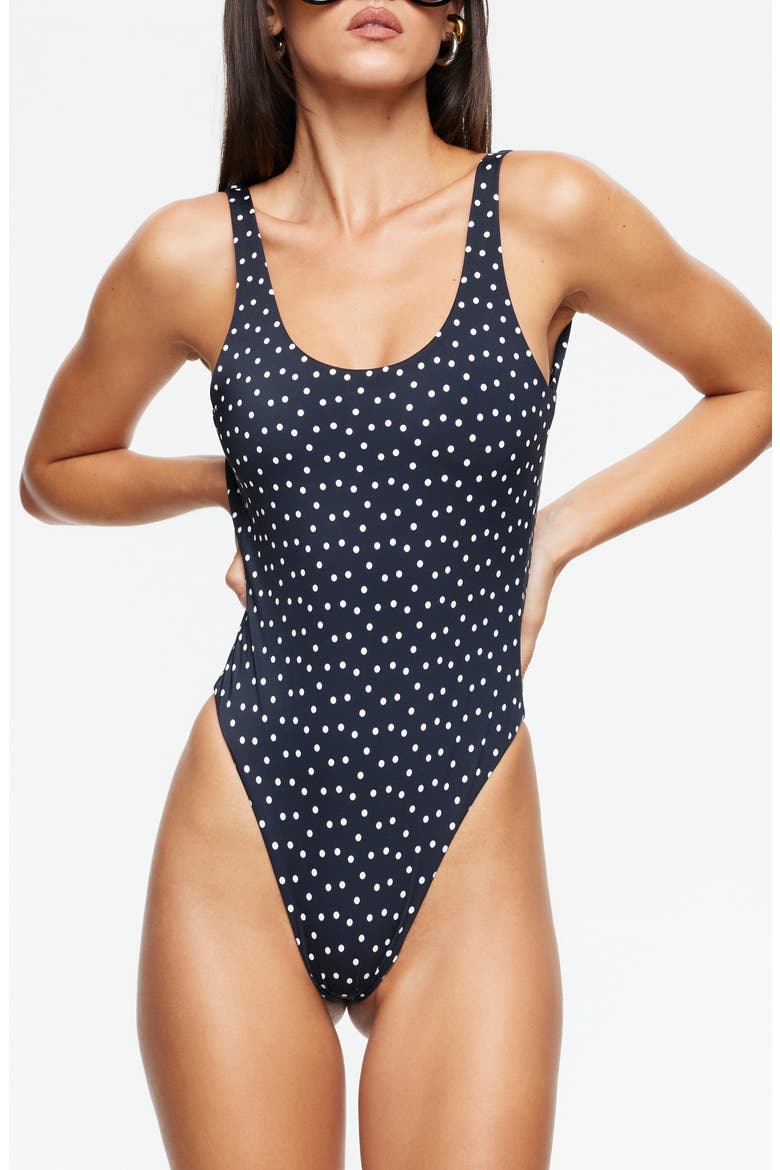 Kenny Polka Dot Low Back One Piece Swimsuit