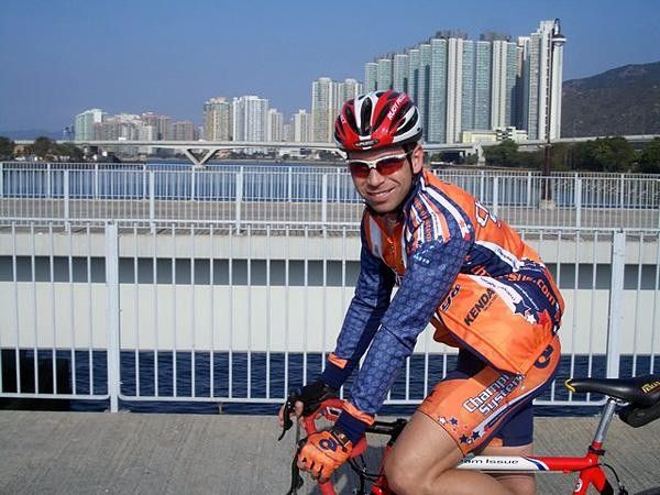 The author Joe Papp returning from a tune-up ride with his teammates.