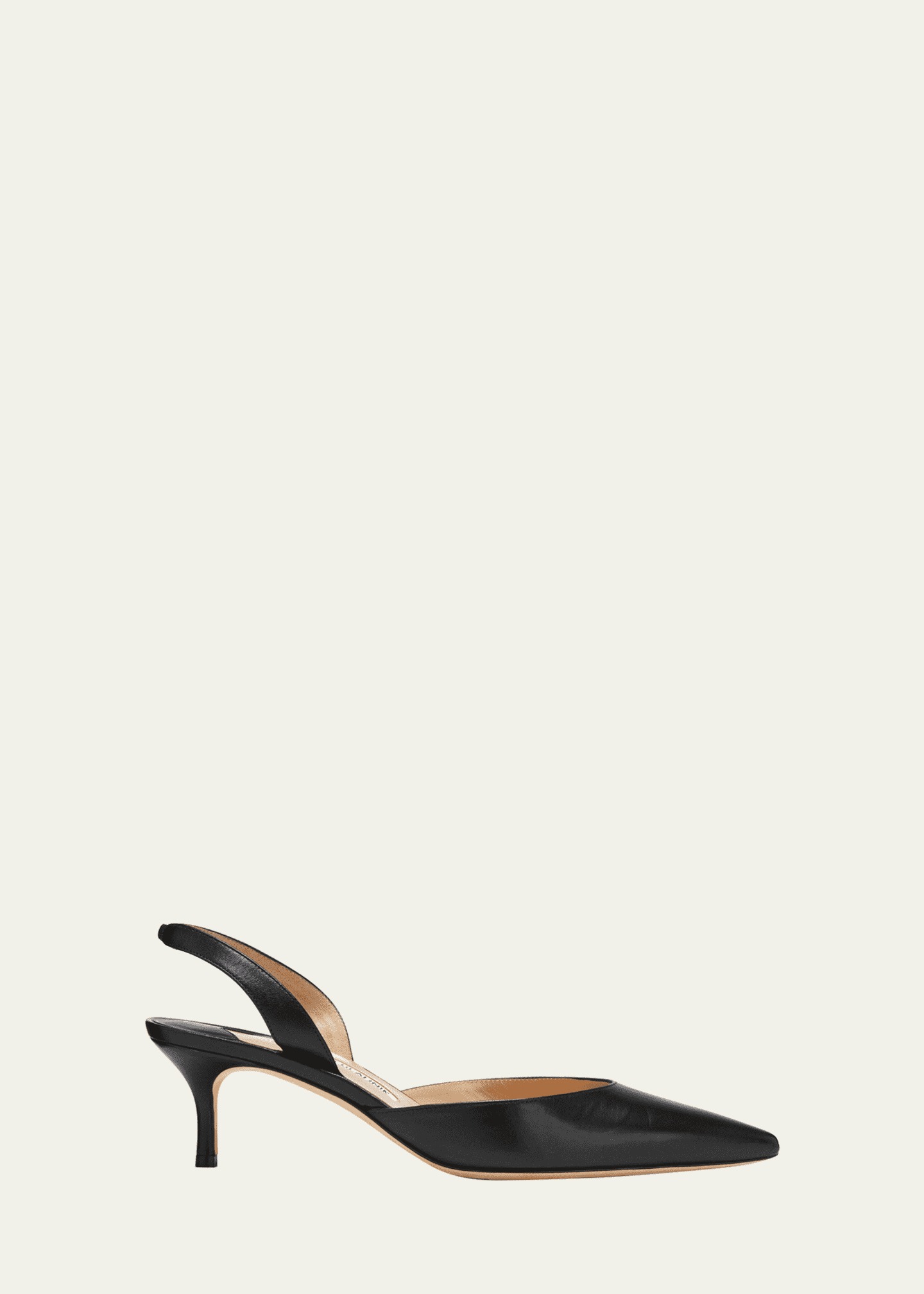 Manolo Blahnik, Carolyne Leather Low-Heel Slingback Pumps