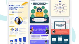 Examples of infographics created in Piktochart, one of the best infographic makers