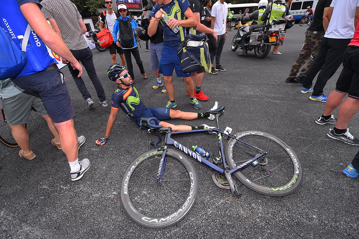 Jesus Herrada takes a breather after the explosive effort