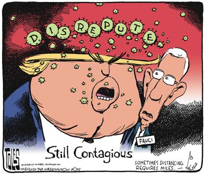 Political Cartoon U.S. Trump COVID Fauci