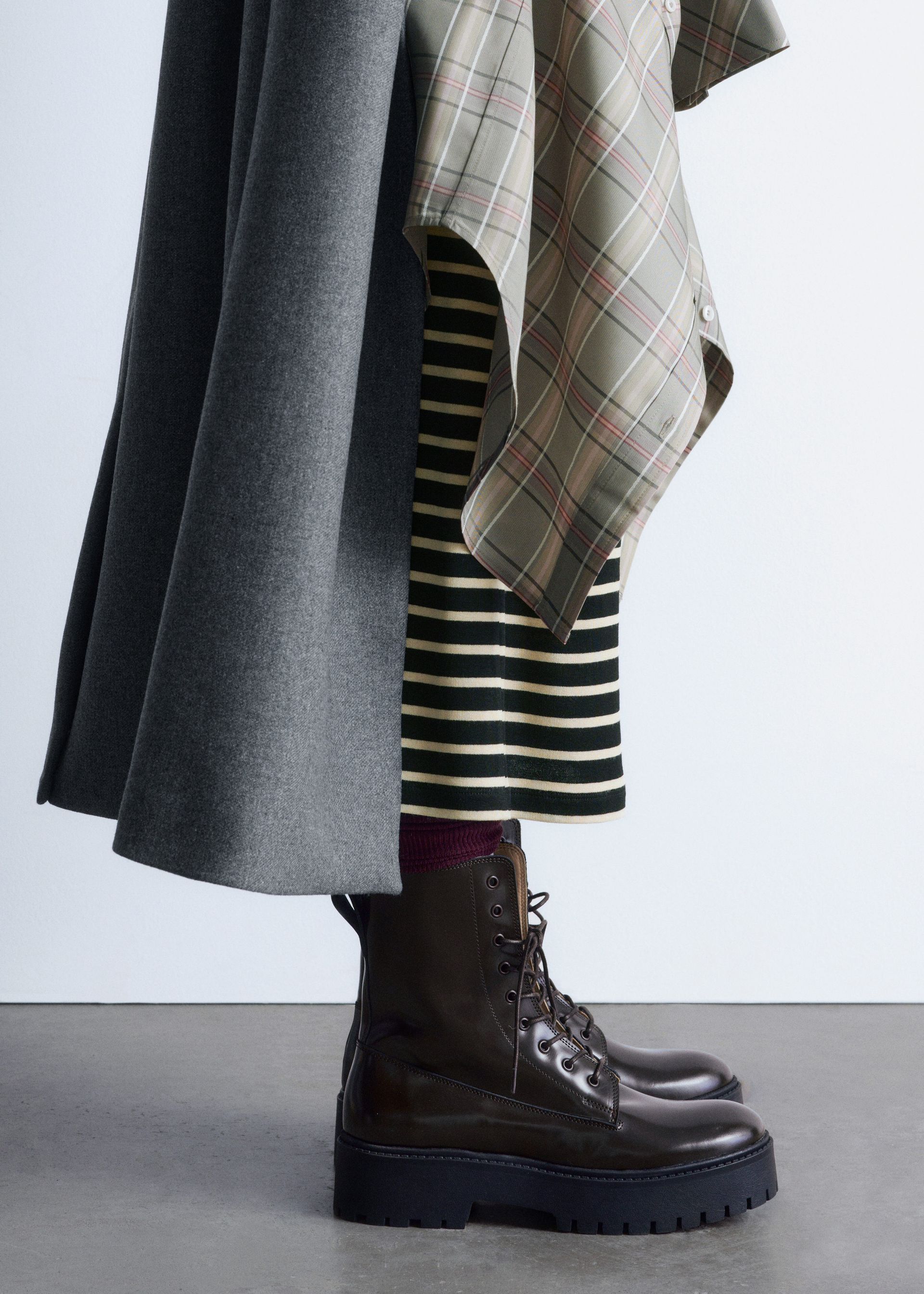 Lace-Up Leather Boots