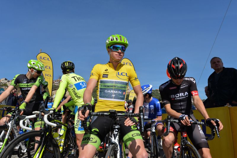 Ben King (Cannondale-Garmin) looking relaxed on the startline