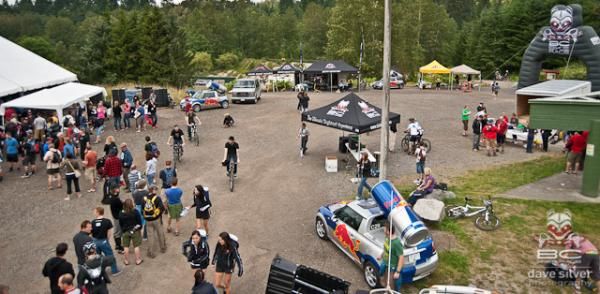 Riders wait to check in