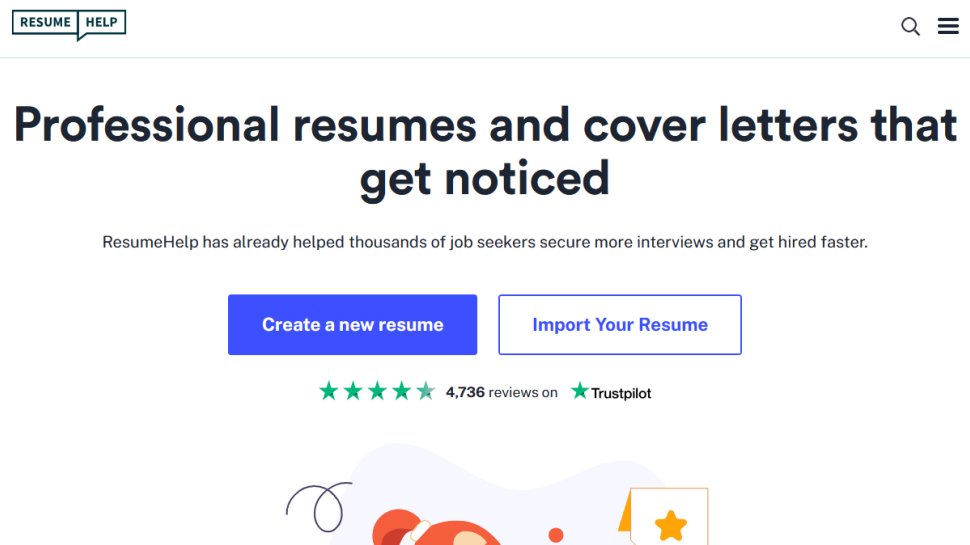 ResumeHelp website screenshot (December 2025).