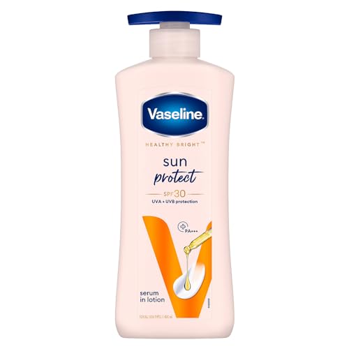 Vaseline Healthy Bright Sun Protection Body Lotion Spf 30 400 Ml, Daily Moisturizer for Dry Skin, Gives Non-Greasy Glowing Skin - for Men &amp;amp; Women
