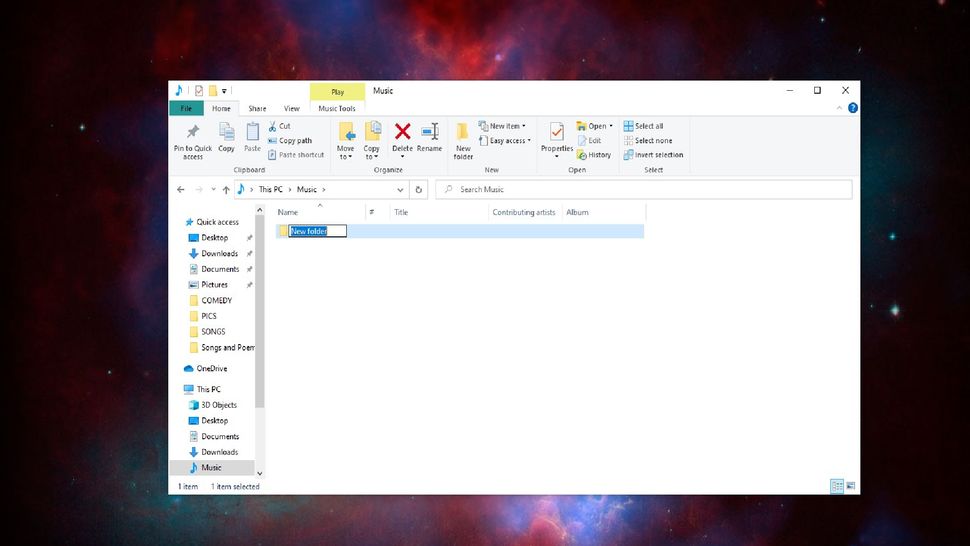 how do i create a new folder in windows 10 mail