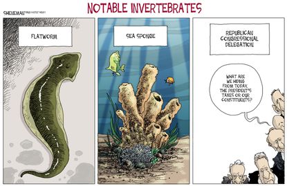 Political Cartoon U.S. Invertebrates spineless Republican Congress taxes constituents