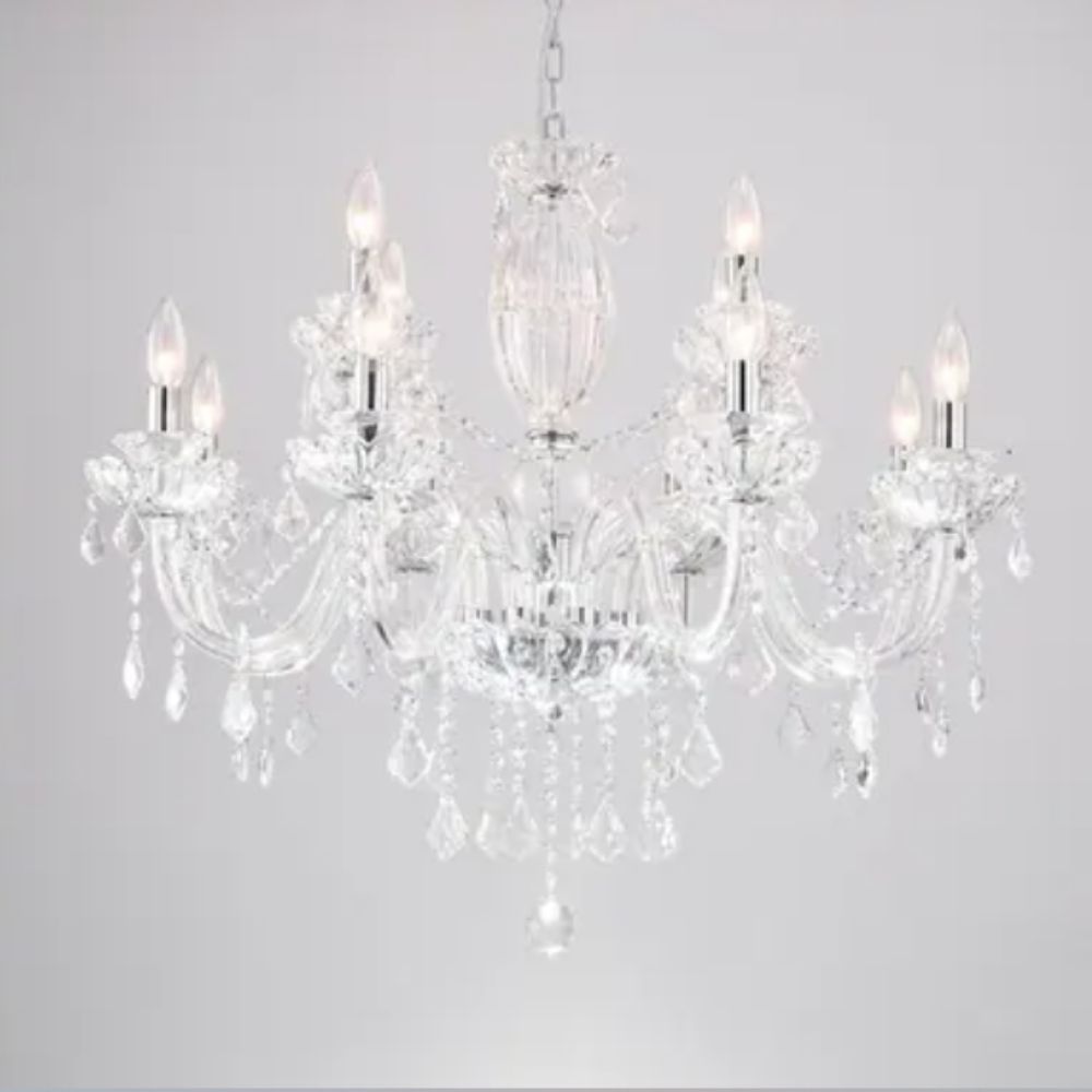 Crystal candle-style chandelier