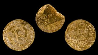 A medieval gold coin hoard discovered in Llanwrtyd Wells, Powys