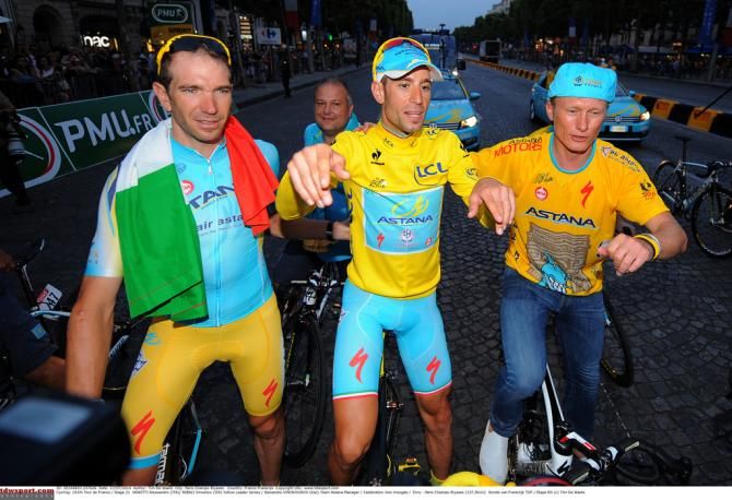 Alessandro Vanotti, Vincenzo Nibali and Alexander Vinokourov