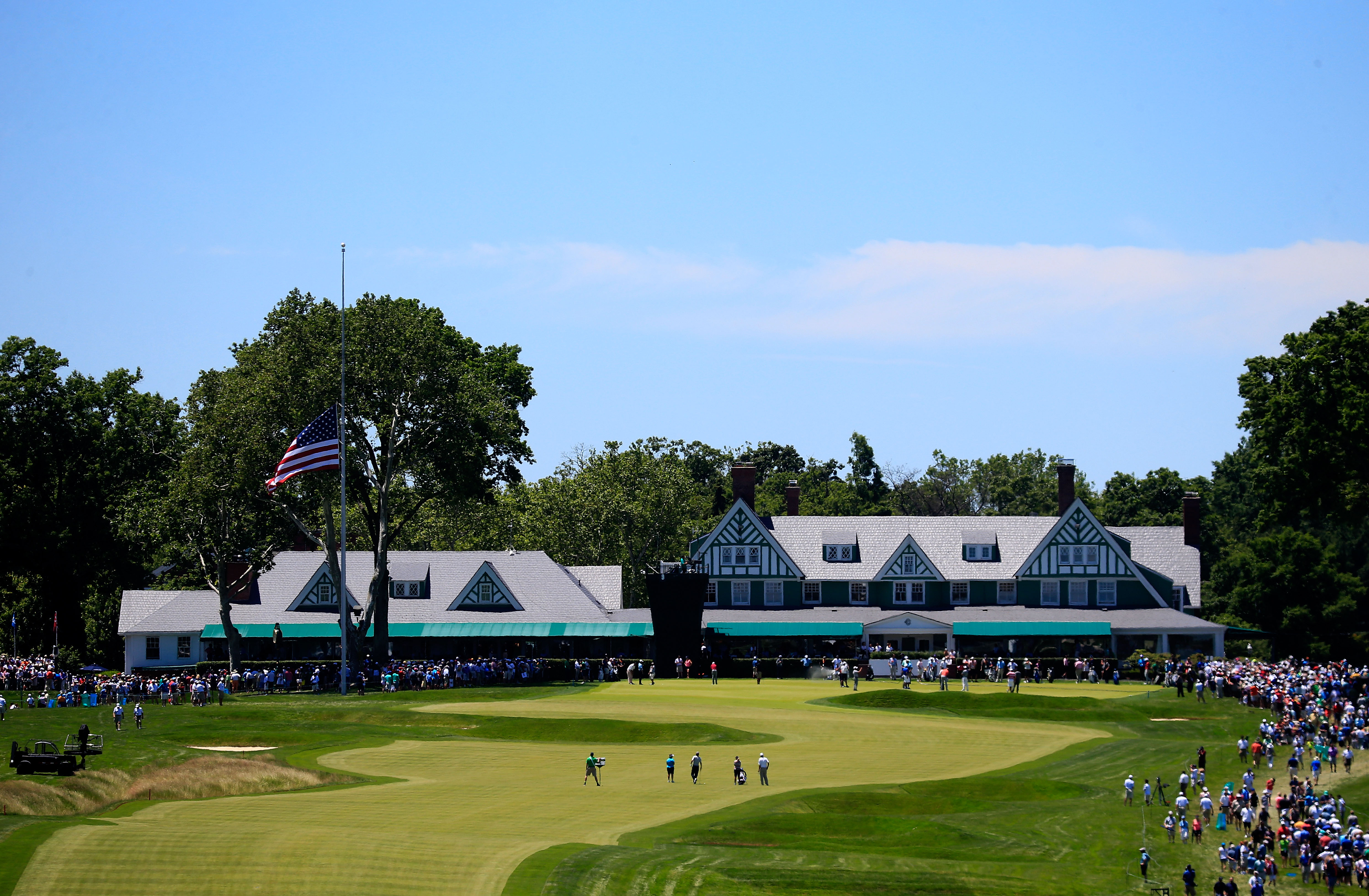 A general shot of a golf hole at Oakmont Country Club