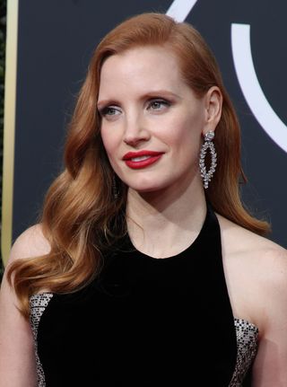Jessica Chastain Golden Globes Makeup