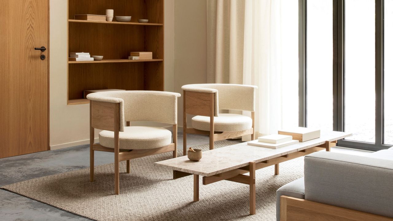 A jute rug in a neutral colored room