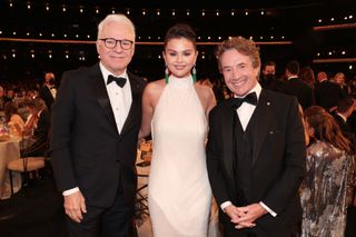 Steve Martin, Selena Gomez, Martin Short attend the 74th Annual Primetime Emmy Awards held at the Microsoft Theater on September 12, 2022.