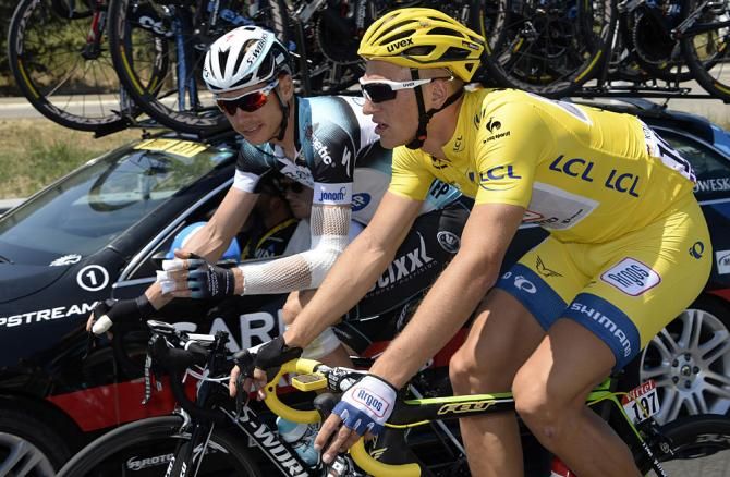 Marcel Kittel (Argos - Shimano) and Tony Martin (Omega Pharma - QuickStep)