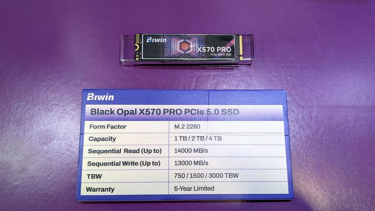 Biwin Black Opal X570 Pro 4TB PCIe 5.0 — SSD using SM2508