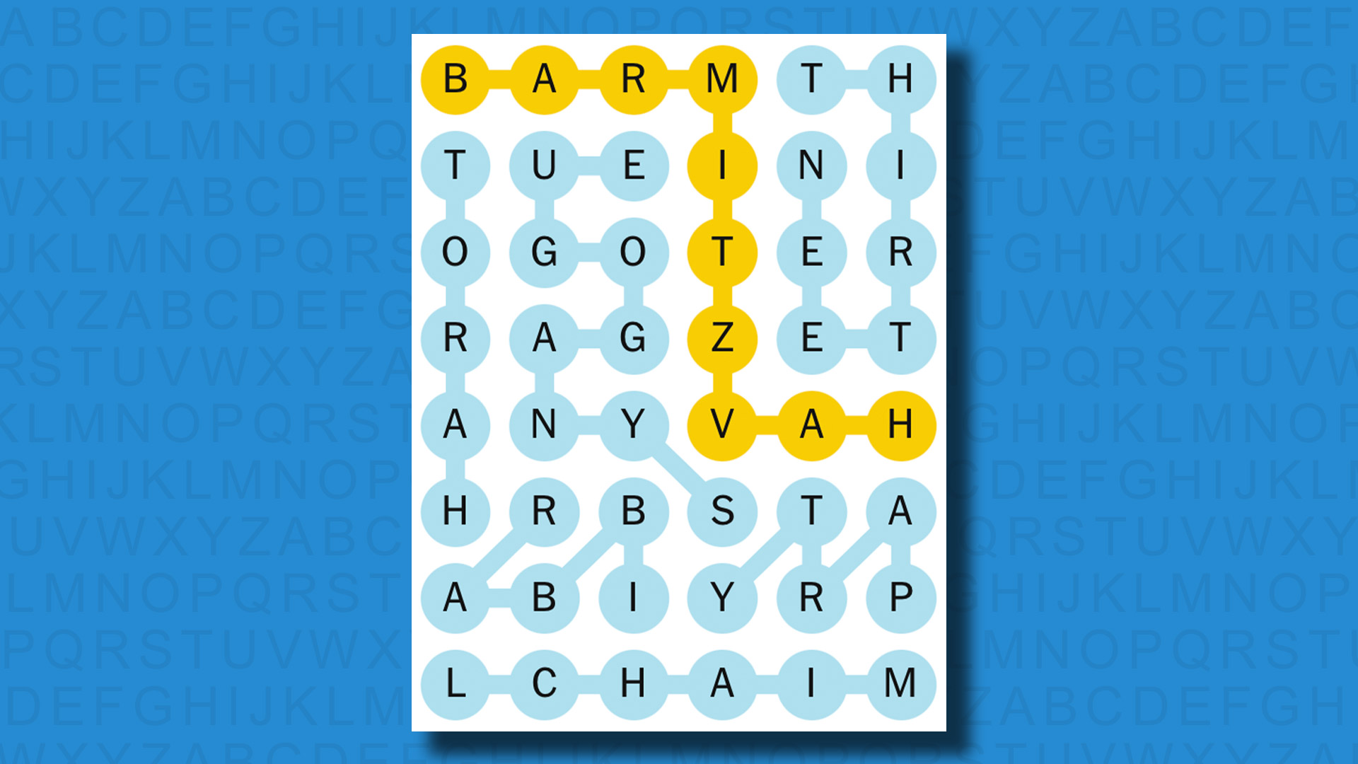 NYT Strands answers for game 553 on a blue background