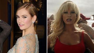 L-Lily James, R-Lily James as Pamela Anderson