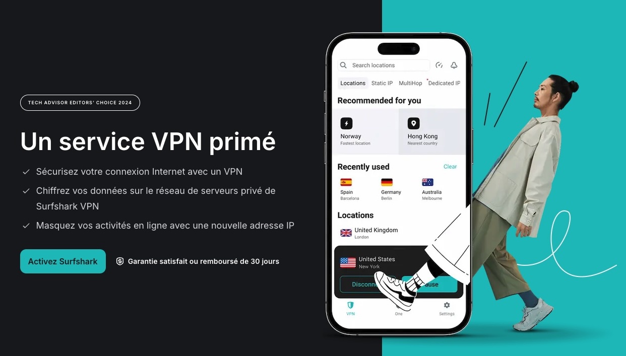 la page VPN du site de surfshark