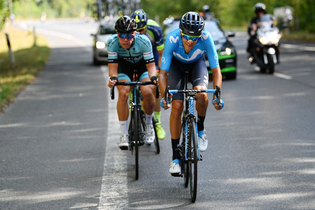 Jorge Arcas (Movistar) in the breakaway