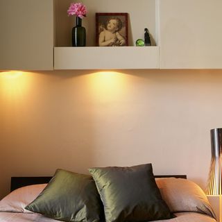 bedroom with focus lights and photo frame