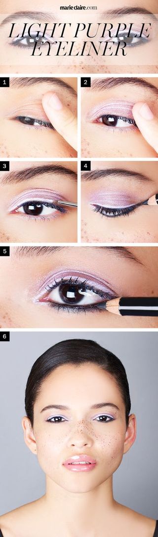 how to wear light purple eyeliner