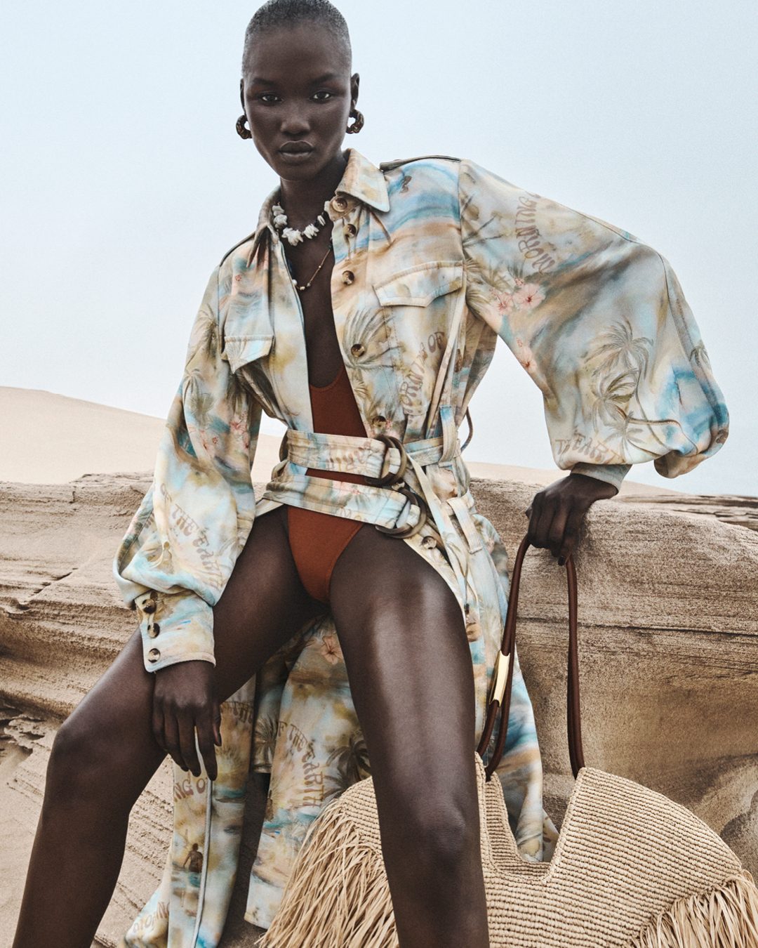 Model wearing Zimmermann summer clothing.