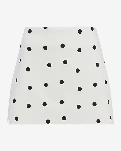 Express, Editor Polka Dot Stretch Cotton Super High Waisted Mini Skort