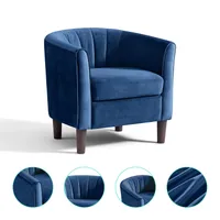 LINSY HOME Velvet Accent Chair with Ottoman