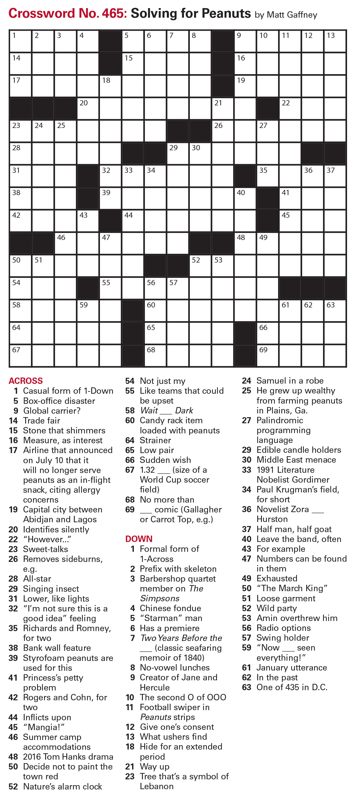 Crossword puzzle