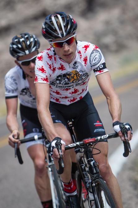 Chris Baldwin (Bissell) on the way up the last climb.
