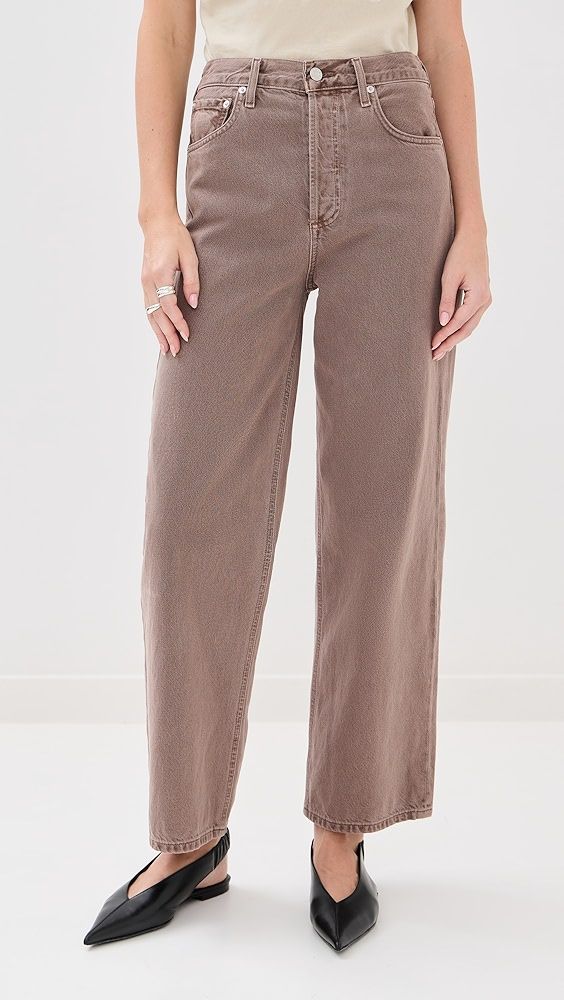 Agolde Ren Jeans: High Rise Wide Leg Jeans