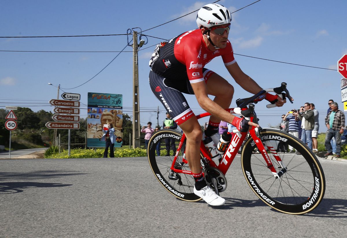 Edward Theuns (Trek-Segafredo) attacks the breakaway
