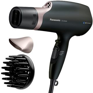 Panasonic Nanoe Salon Hair Dryer With Quick-Dry Oscillating Nozzle, Diffuser Attachment for Curly, Wavy Hair, 3-Speed Heat Setting for Easy Styling & Healthy Hair, Eh-Ana6hn (black/pink Gold)