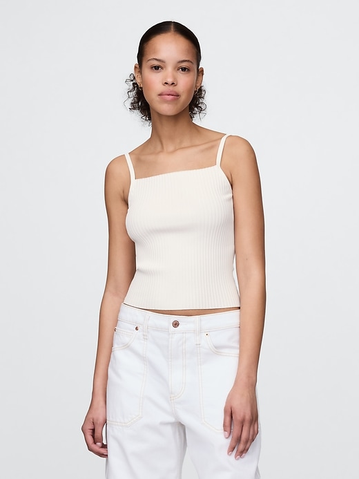 Rib Sweater Crop Tank Top