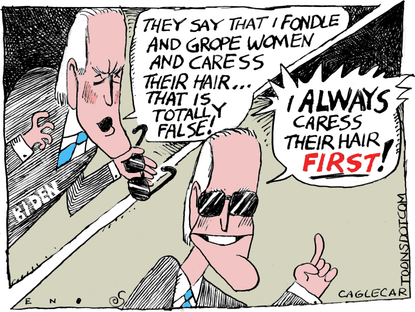 Political Cartoon U.S. Joe Biden Tara Reade allegations