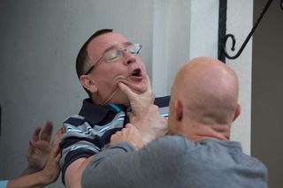 Max and Ian fight in EastEnders