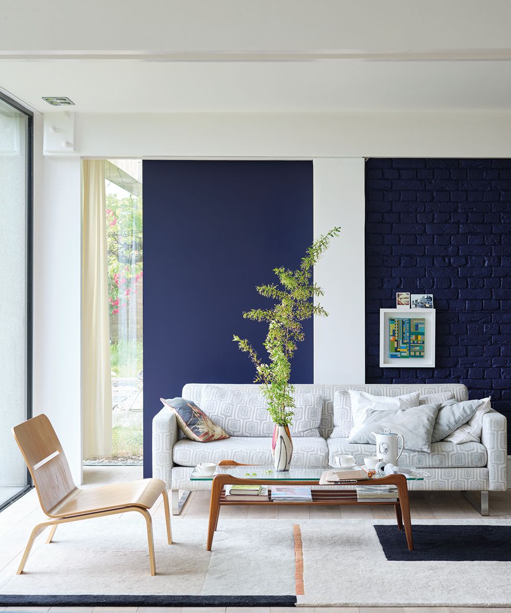 nappali festék ötletek: kék nappali