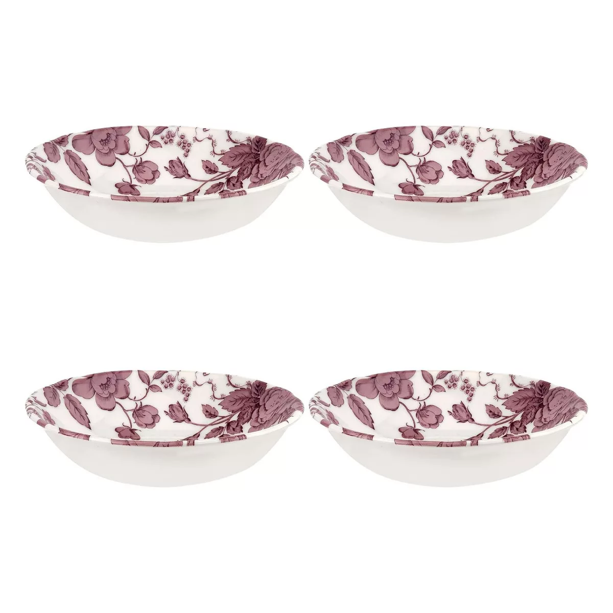 Spode Kingsley Cereal Bowls - Set of 4, Fine Earthenware Made in England - 7&quot; Durable Table Bowls, Oven, Microwave, Dishwasher Safe